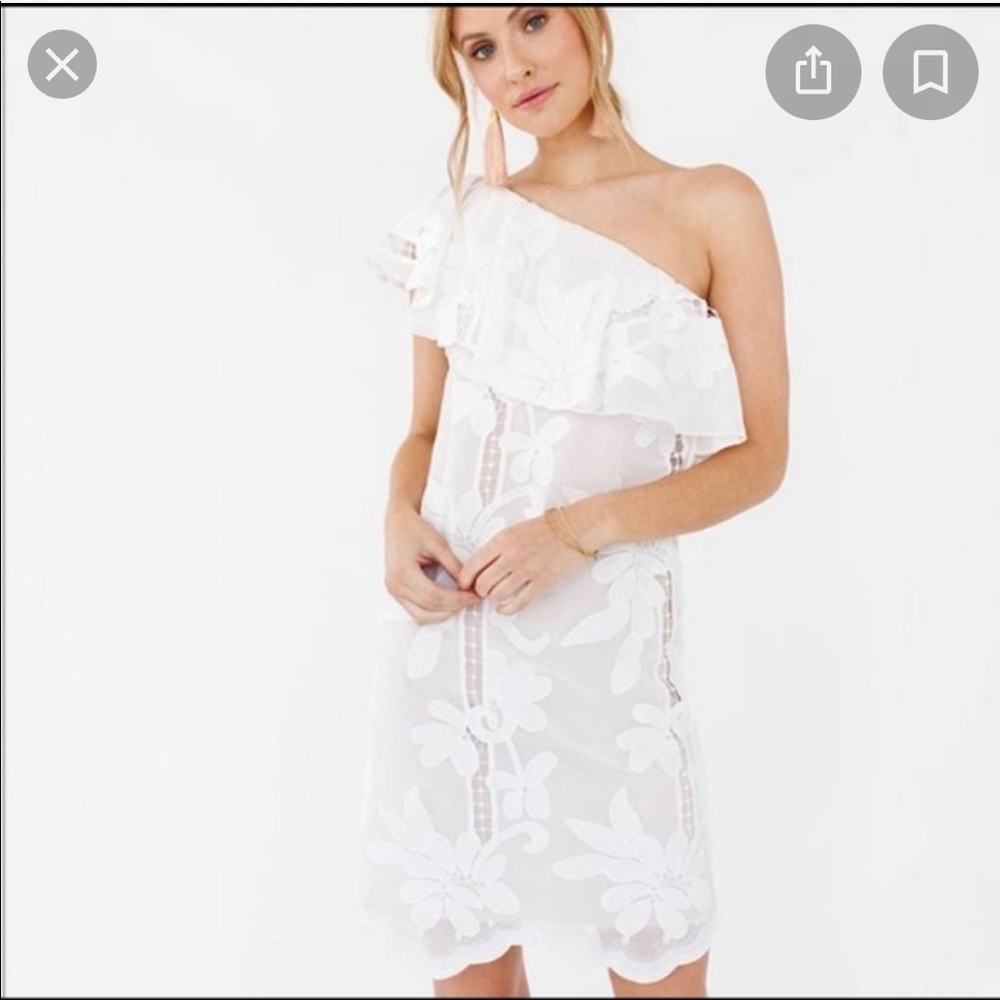 White one shoulder dress - Picture 2 of 2